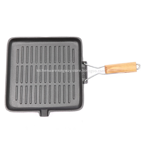 Cast iron grill pan for steak